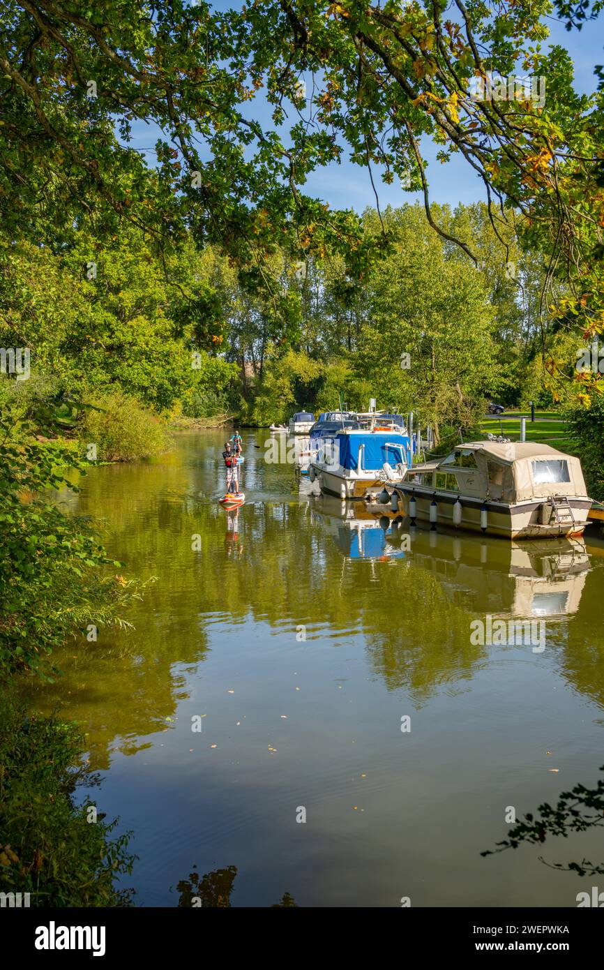 The river Medway at Hampstead Lock near Yalding Kent Stock Photo