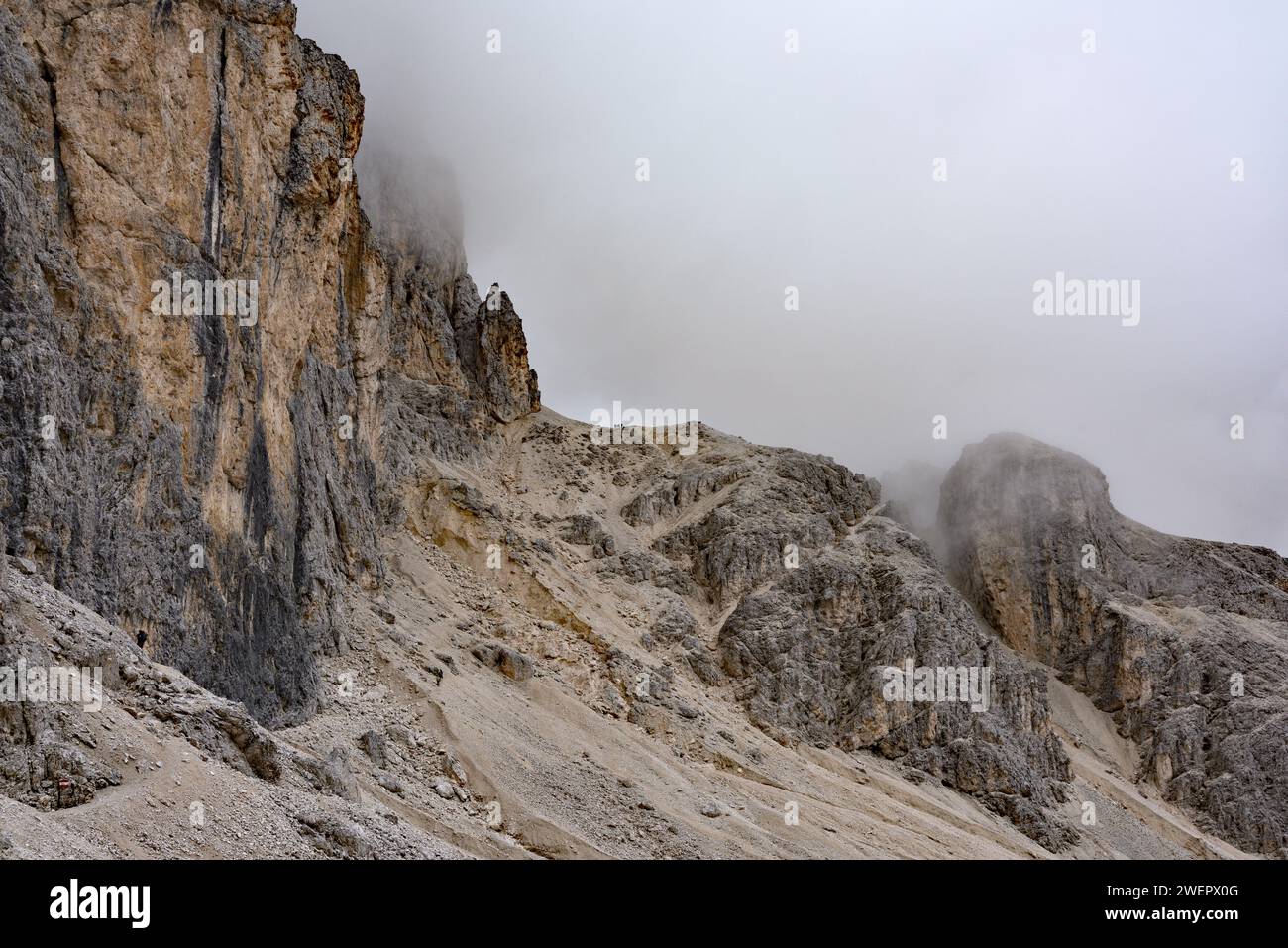 Hiking towards Forca Neigra in the Dolomites Stock Photo - Alamy