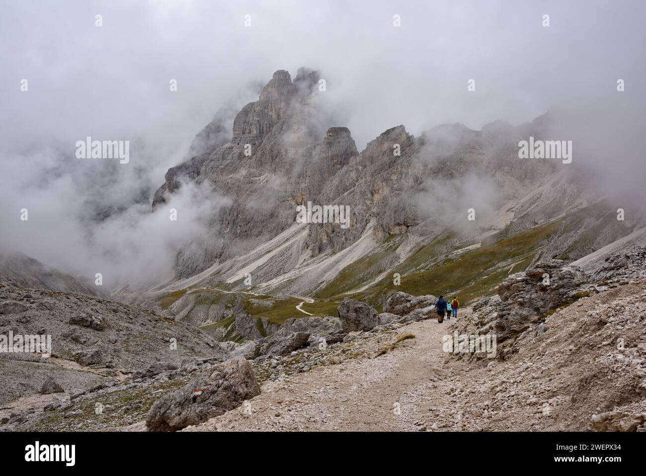 Hiking towards Forca Neigra in the Dolomites Stock Photo - Alamy