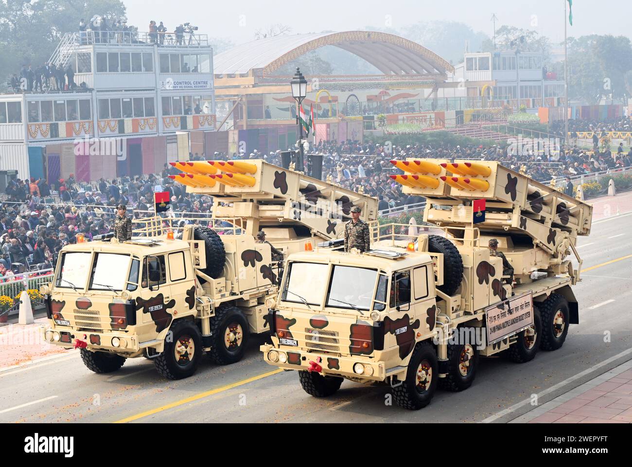 NEW DELHI, INDIA - JANUARY 26: PINAKA (Rocket Launcher System) on ...