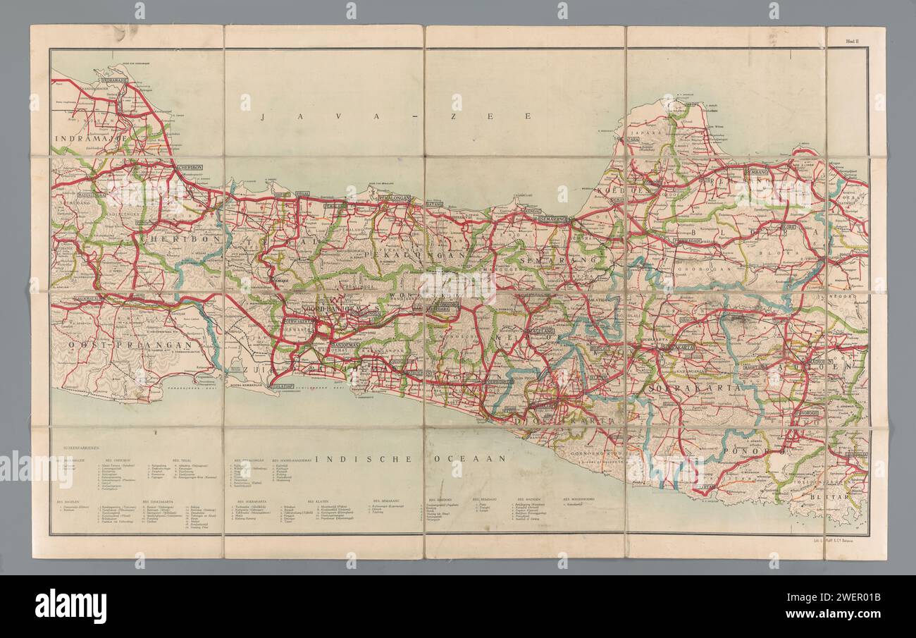 Midden -Java road map, Anonymous, 1906 - 1938 print Scale 1: 500,000 ...