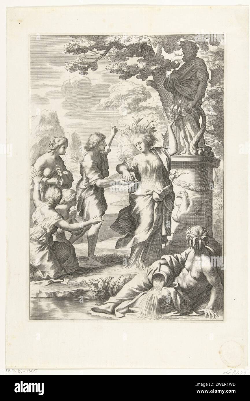 Tirsenia turns into a lemon tree, Cornelis Bloemaert (II), after ...