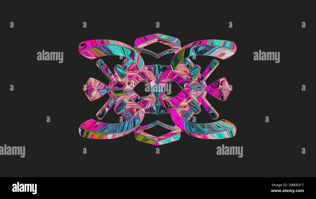 Very Abstract Shape Centrally placed curved and very colorful artfully multi-layered ...