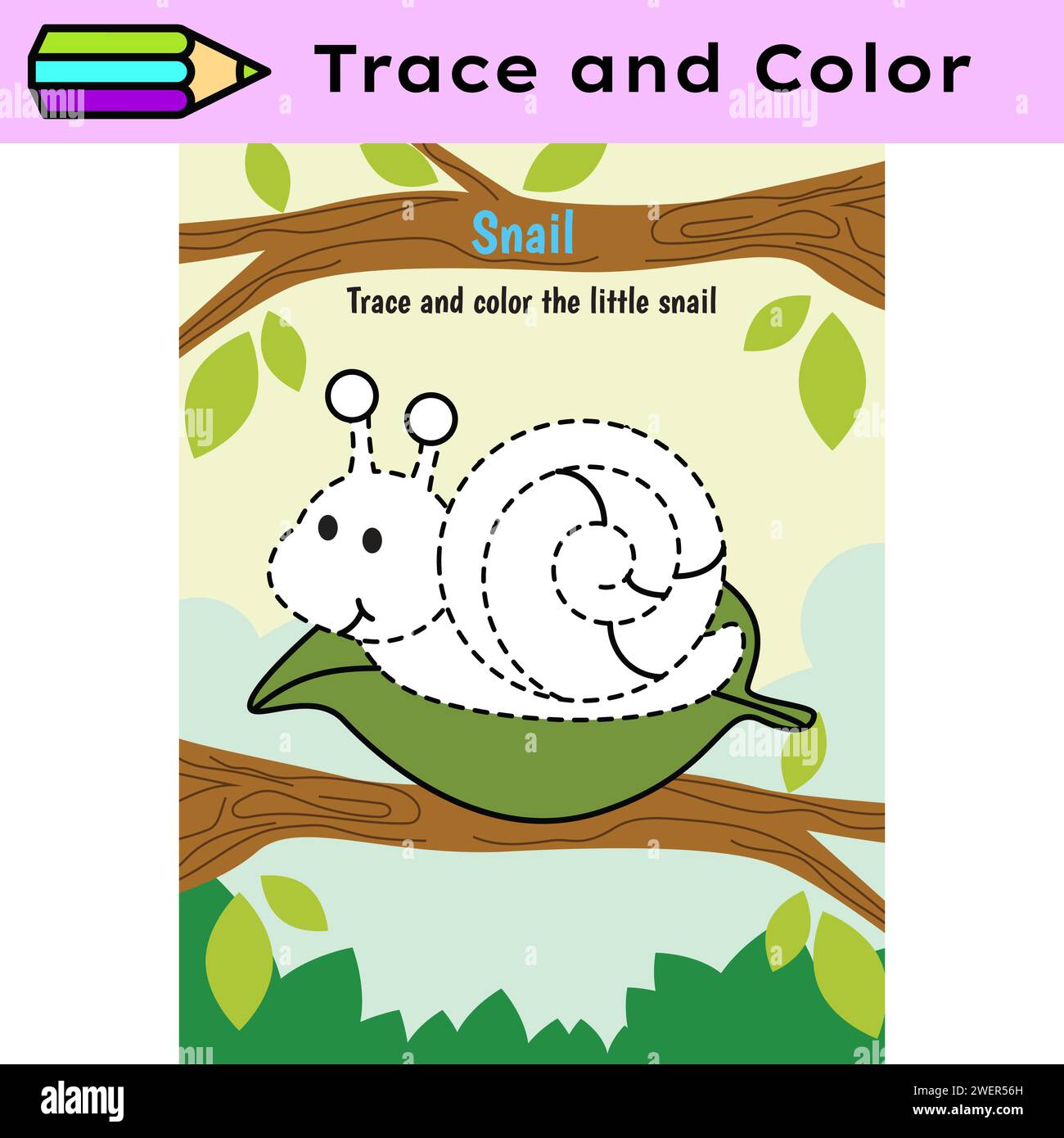 Pen tracing lines activity worksheet for children. Pencil control for