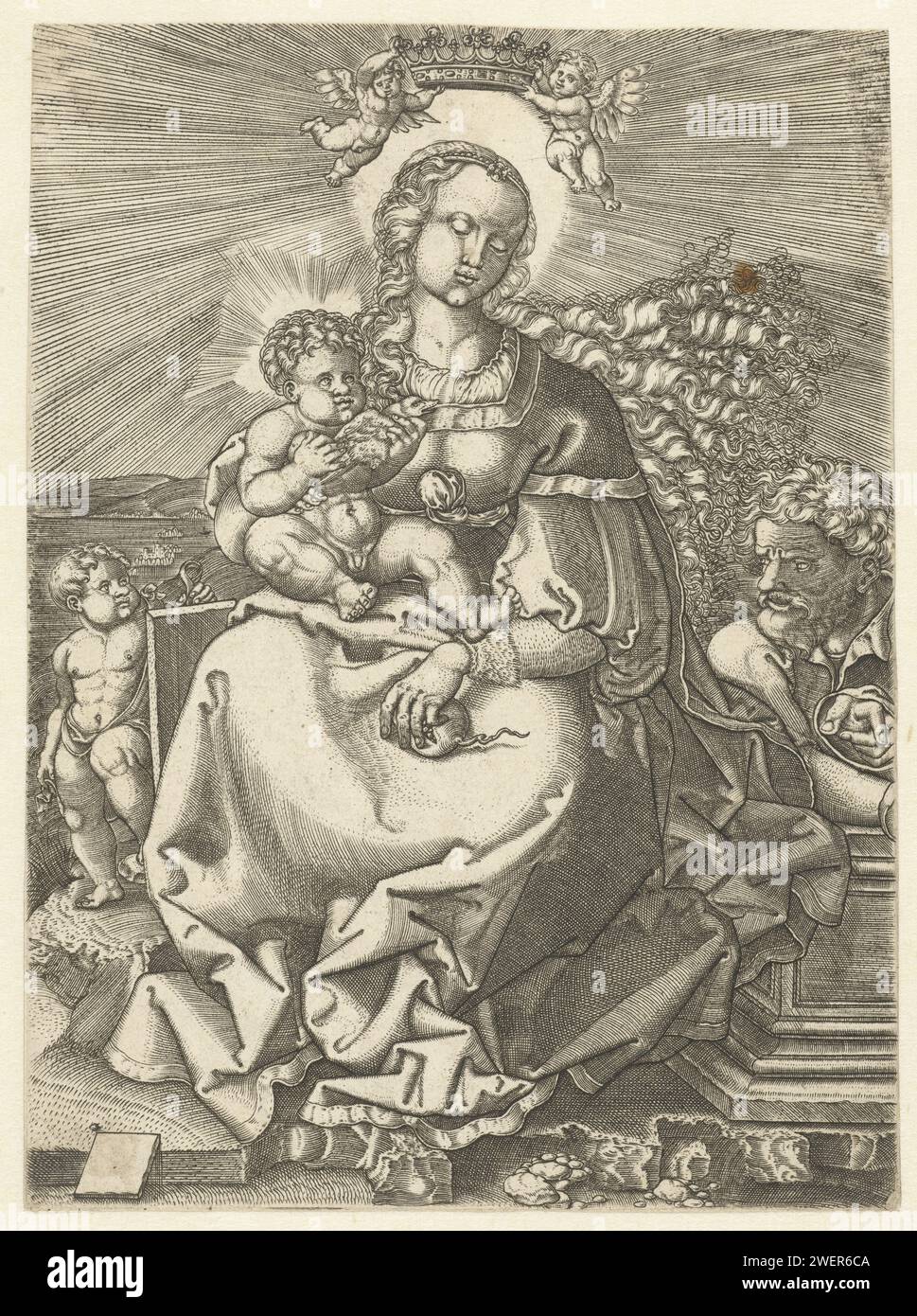 Maria Met Kind and Joseph, Jacob Binck, 1510 - 1569 print Promoting ...