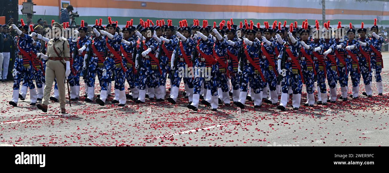 KOLKATA, INDIA - JANUARY 26: Parade marches by WB Police Lady RAF ...