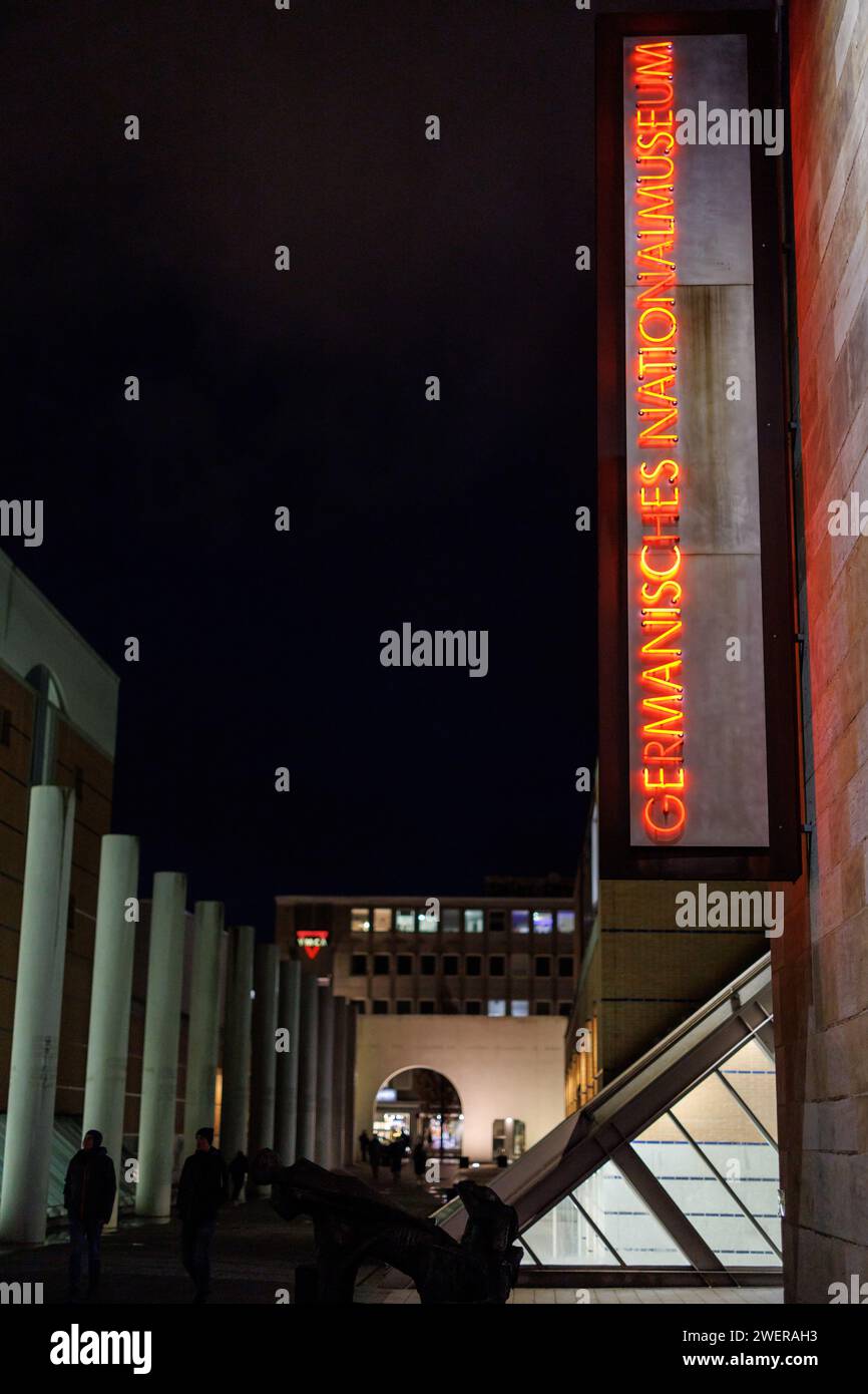  Nuremberg, Germany. 26th Jan, 2024. Exterior view of the Germanisches Illustration 