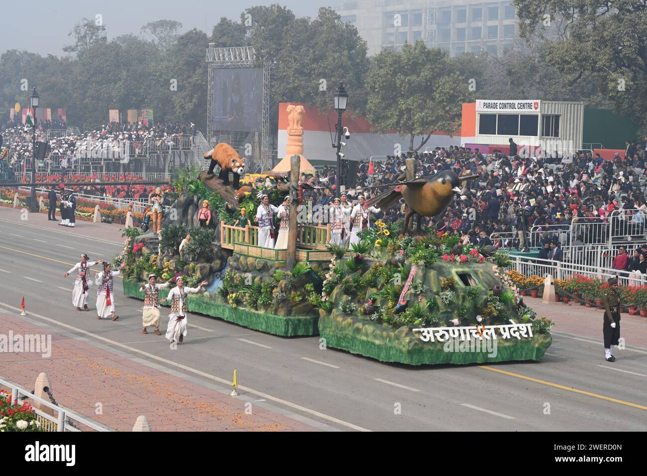NEW DELHI, INDIA - JANUARY 26: Andhar Pardesh State Tableau display ...