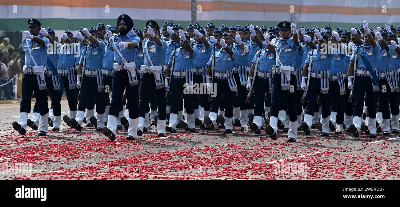 KOLKATA, INDIA - JANUARY 26: Parade marches by Indian Air Force ...