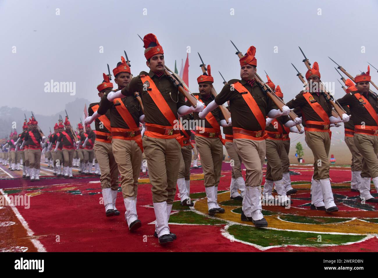 GHAZIABAD, INDIA - JANUARY 26: Uttar Pradesh Police personnel ...