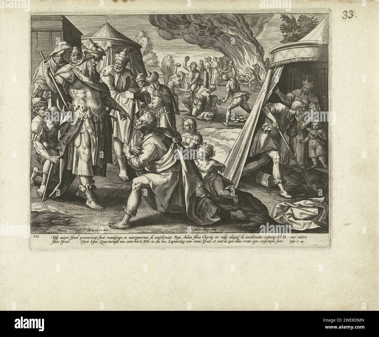 Achan accused of theft: the seventh commandment, Adriaen Collaert ...