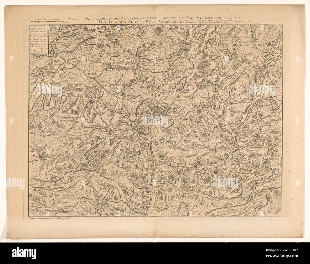 Map of the surroundings of Namur, Anonymous, 1741 - 1790 print Map of ...