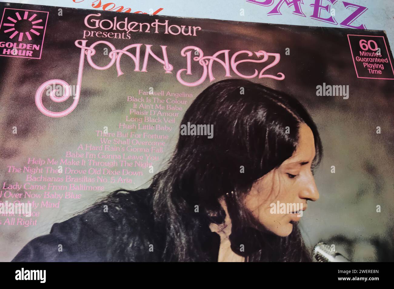 Viersen, Germany - May 9. 2023: Closeup of american folk singer Joan Baez vinyl record album cover Stock Photo