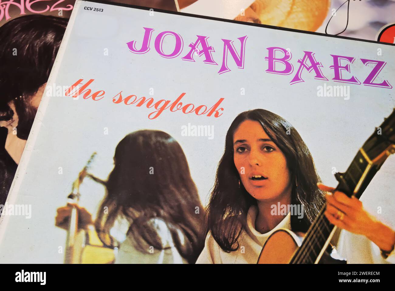 Viersen, Germany - May 9. 2023: Closeup of american folk singer Joan Baez vinyl record album cover Stock Photo