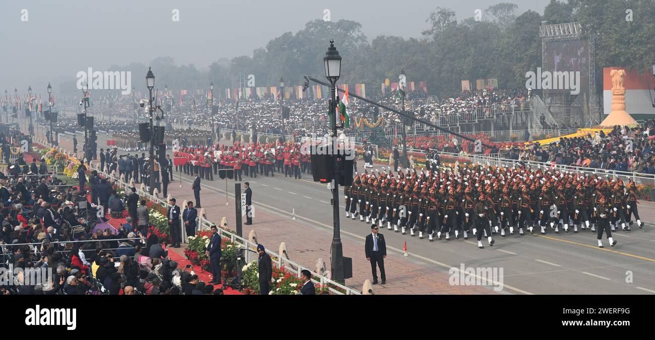 NEW DELHI, INDIA - JANUARY 26: Indian contingent marches past during ...