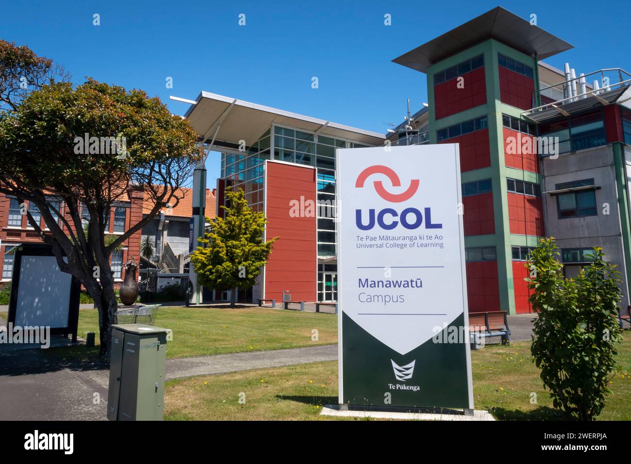 Universal College of Learning (UCOL), tertiary education institute, Palmerston North, Manawatu, North Island, New Zealand Stock Photo