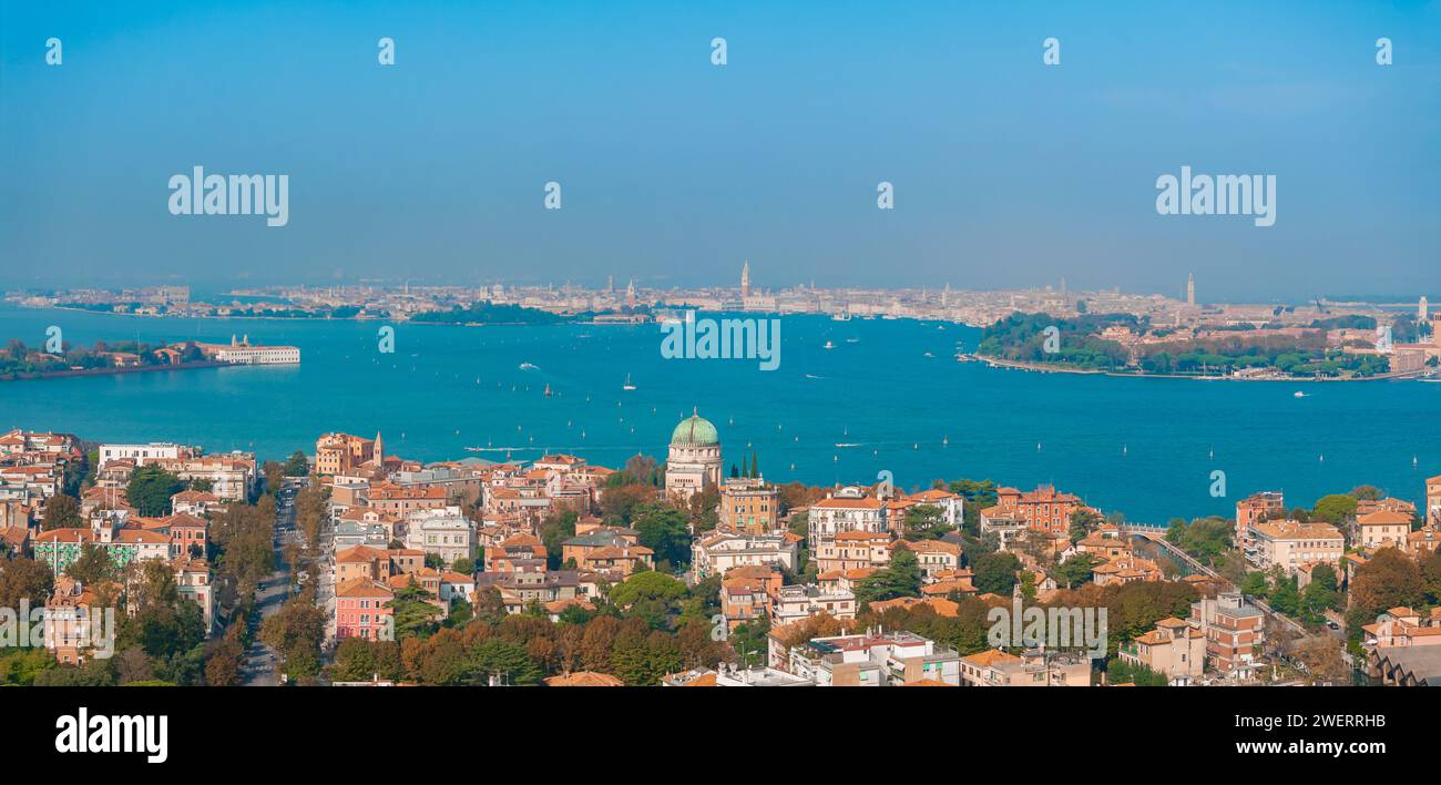 Aerial view of the Lido de Venezia island in Venice, Italy Stock Photo ...