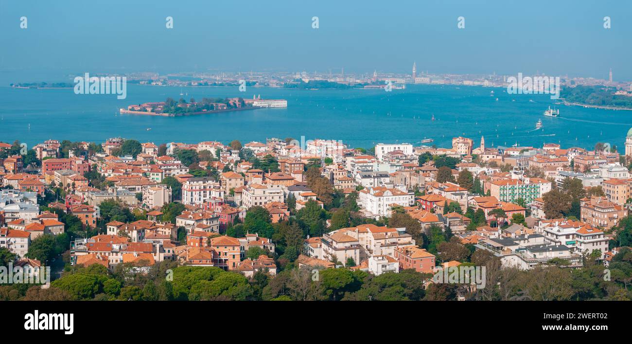 Aerial view of the Lido de Venezia island in Venice, Italy Stock Photo ...