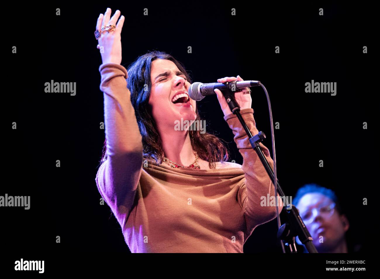 Barcelona, Spain. 2024.01.26. Julia Colom perform on stage during Miramar Tour at Tradicionarius on January 26, 2024 in Barcelona, Spain Stock Photo