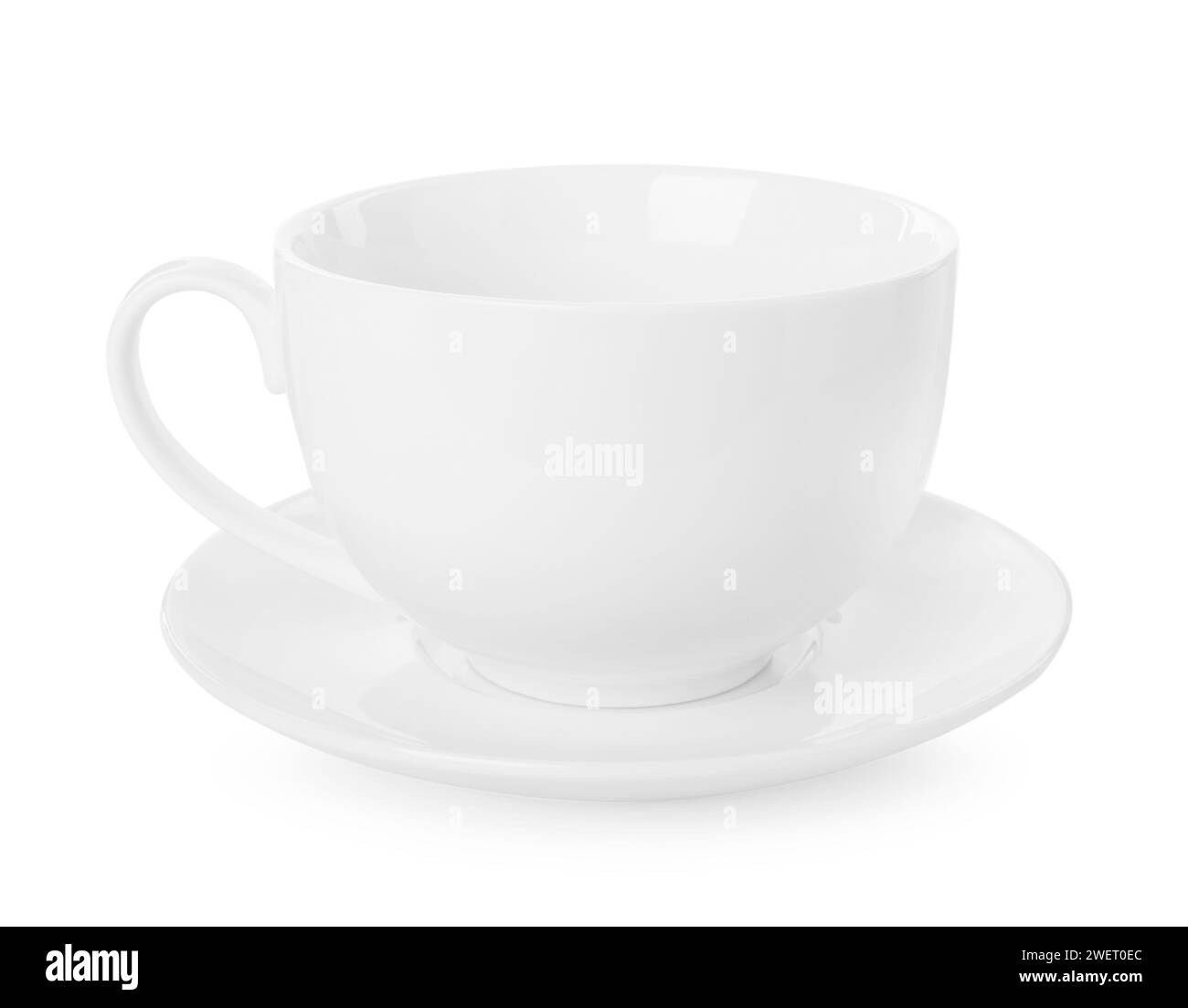 Ceramic cup with saucer isolated on white Stock Photo Alamy