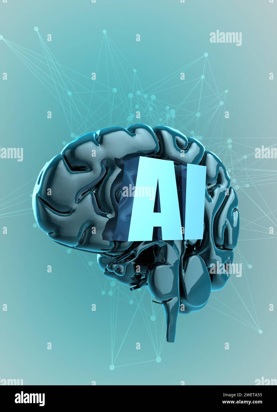 Artificial brain, conceptual illustration Stock Photo