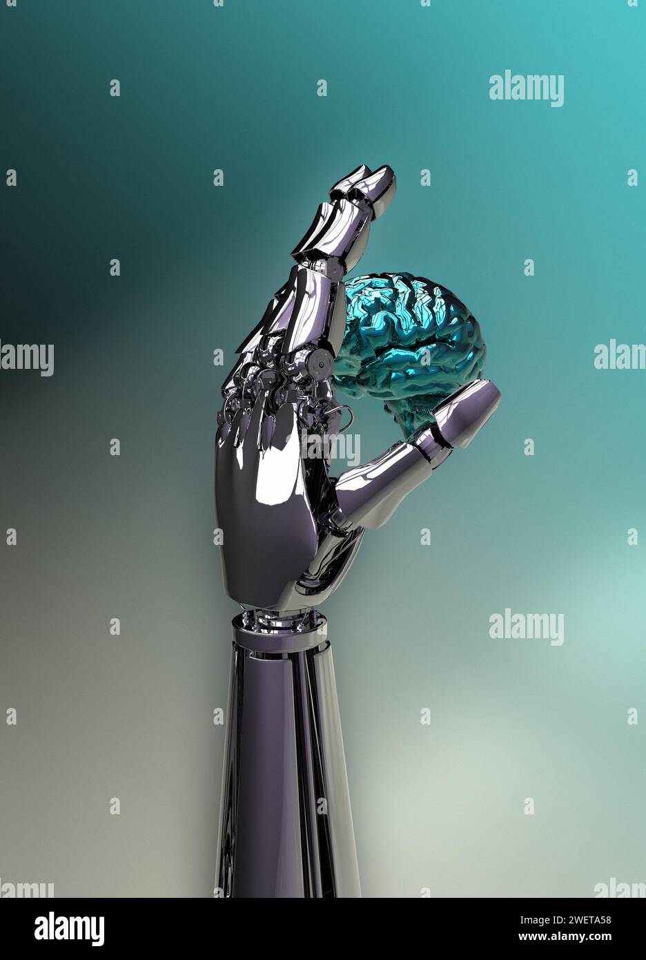AI and robotics, conceptual illustration Stock Photo