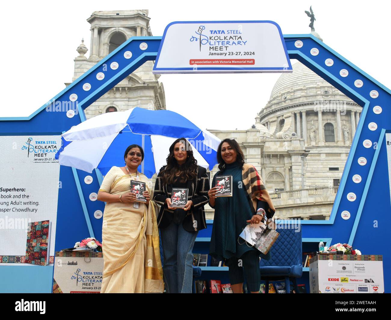 Kolkata, West Bengal, India. 26th Jan, 2024. Bollywood actress Huma Qureshi in Tata Steel Kolkata Literary Meet with the presentation of her debut book '' Zeba : The Accidental Superhero' (Credit Image: © Sayantan Chakraborty/Pacific Press via ZUMA Press Wire) EDITORIAL USAGE ONLY! Not for Commercial USAGE! Stock Photo