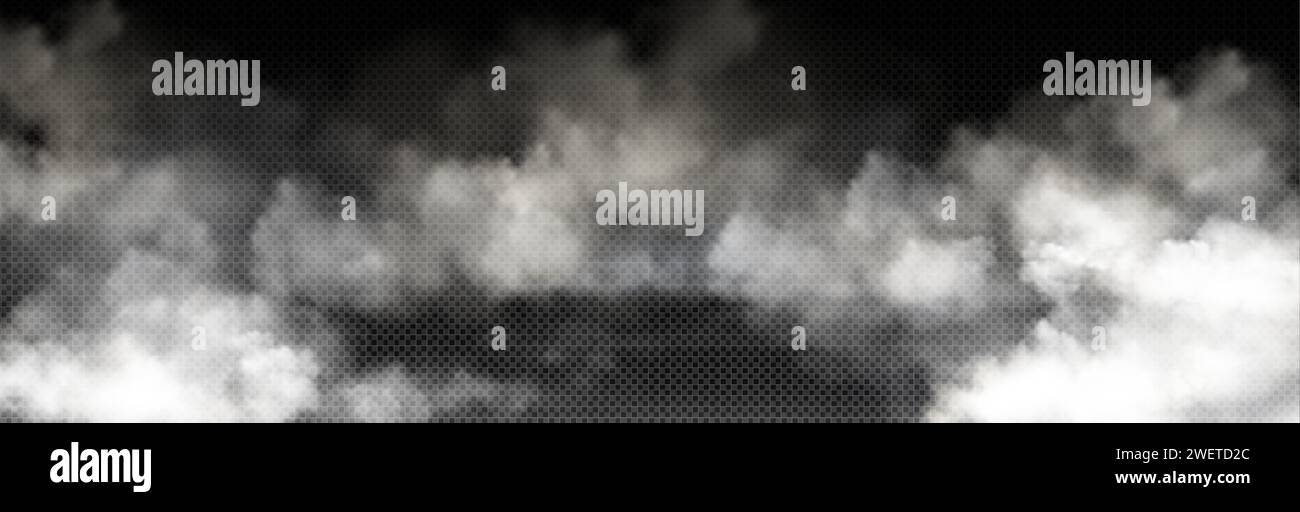 White smoke cloud with overlay effect on transparent background ...