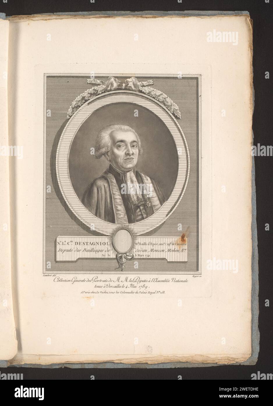 Portret van Nicolas Louis d'Estagniol, Pierre Charles Coqueret, after