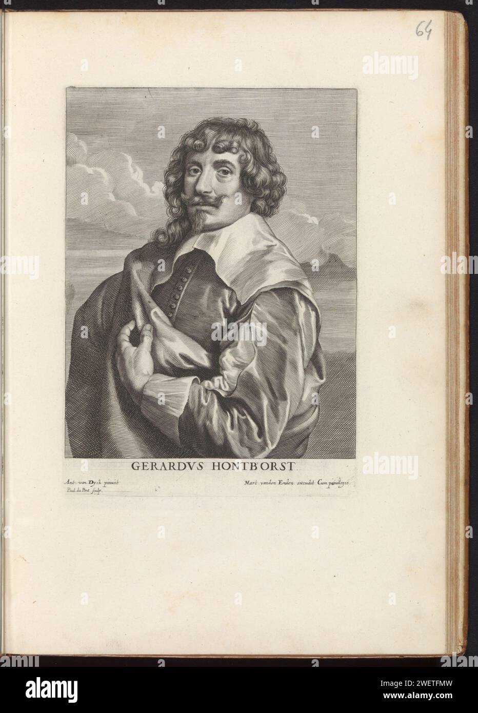 Portrait of the painter Gerard van Honthorst, 1645 - 1646 print This ...