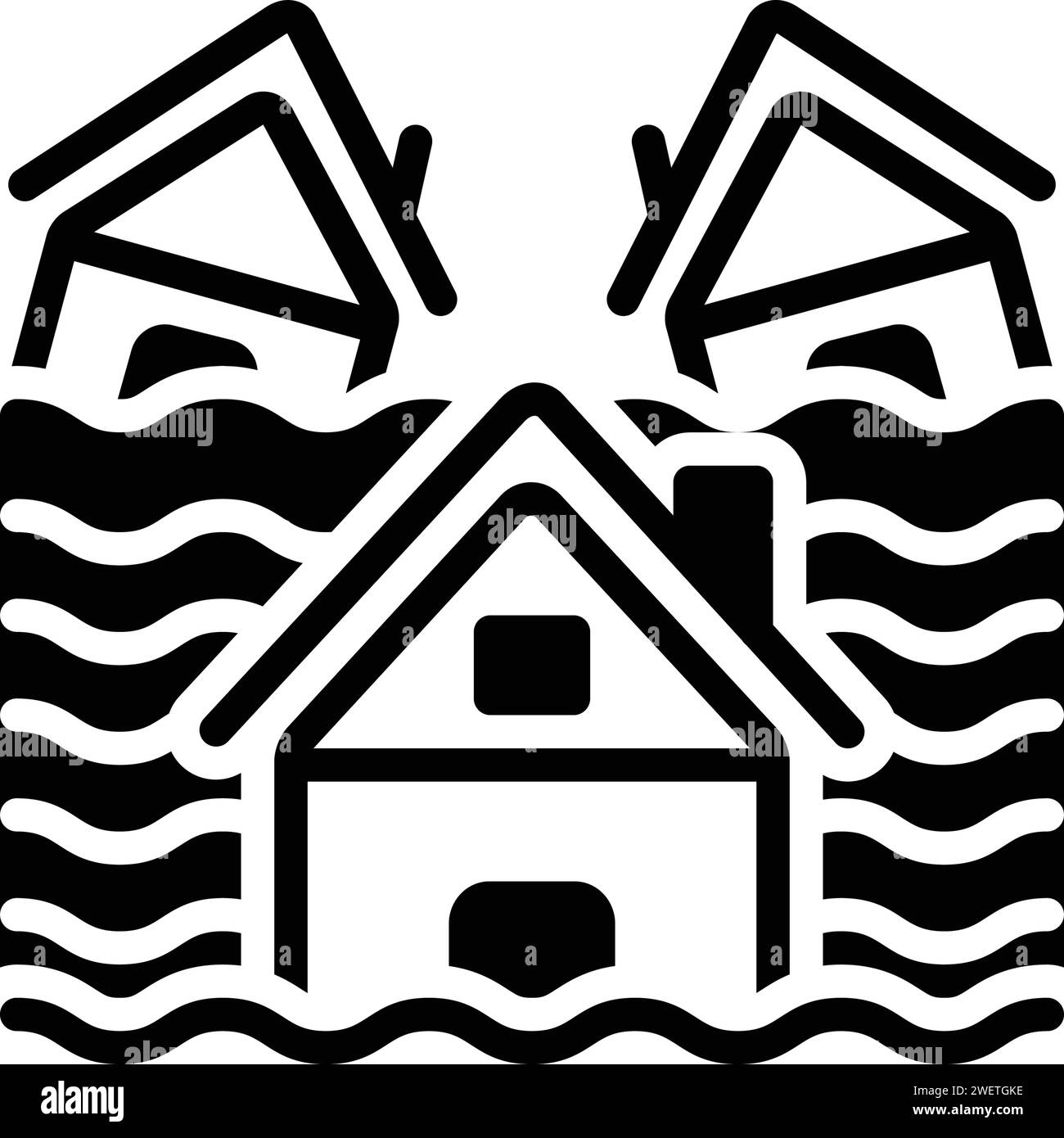Icon for influx,inundation Stock Vector