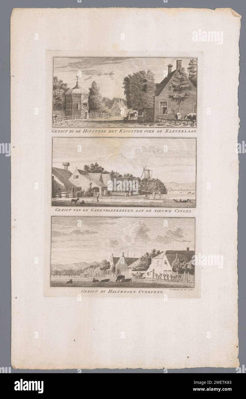 Three faces around Haarlem, Hendrik Spilman, After Cornelis van Noorde