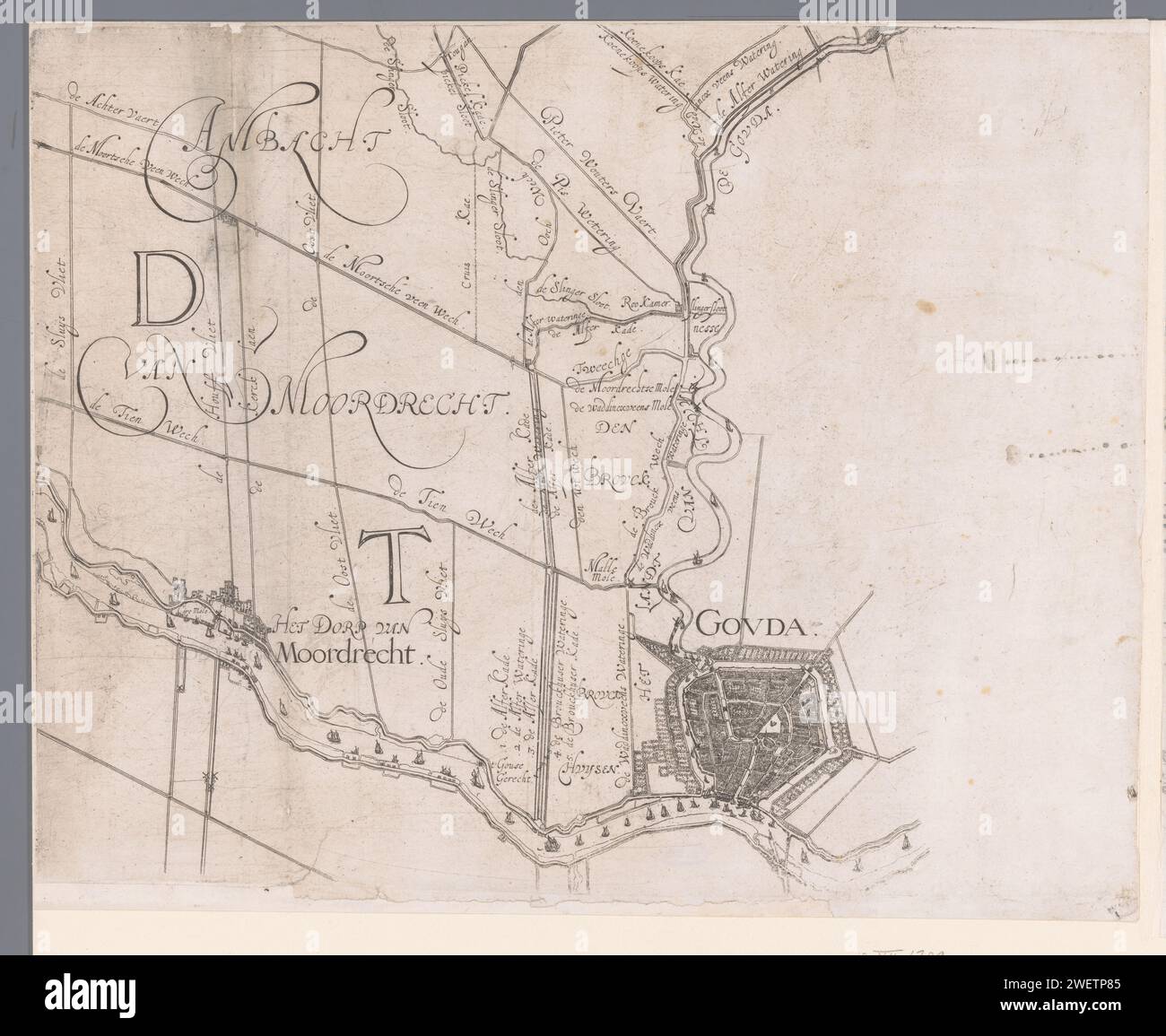 Map of the Schieland Water Board, with Gouda and Moordrecht, Floris ...