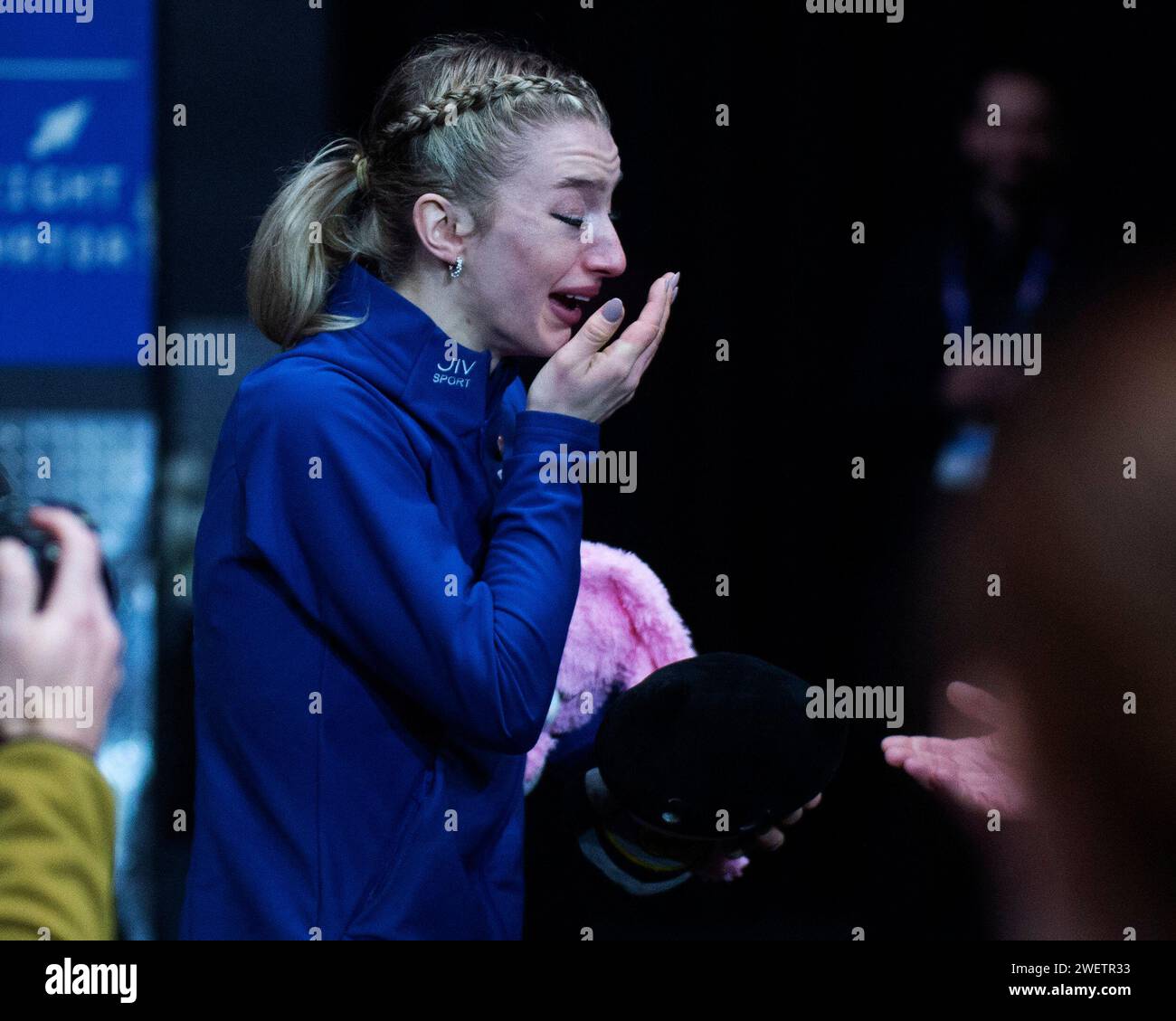 Columbus, Ohio, United States. 26th January, 2024. Amber Glenn reacts