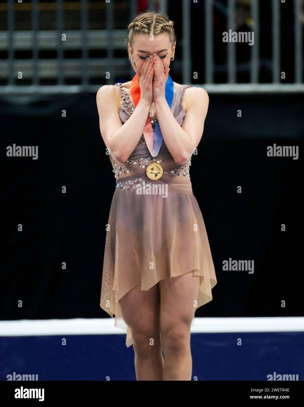 Columbus, Ohio, United States. 26th January, 2024. Amber Glenn reacts