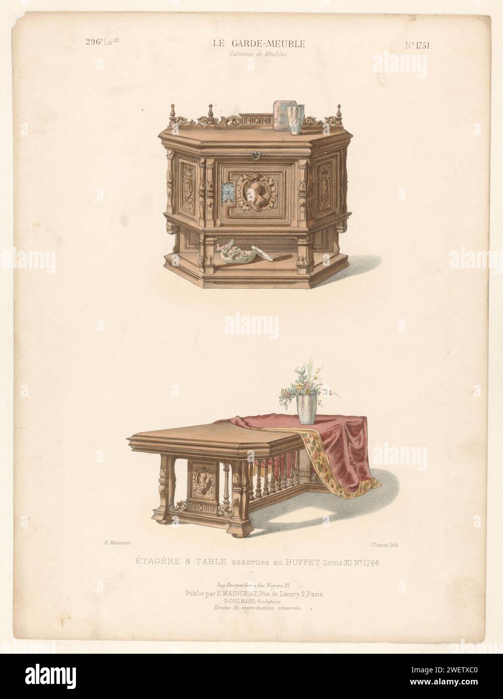 Cupboard And Table Chanat 1885 1895 Print A Low Cupboard And cupboard-and-table-chanat-1885-1895-print-a-low-cupboard-and