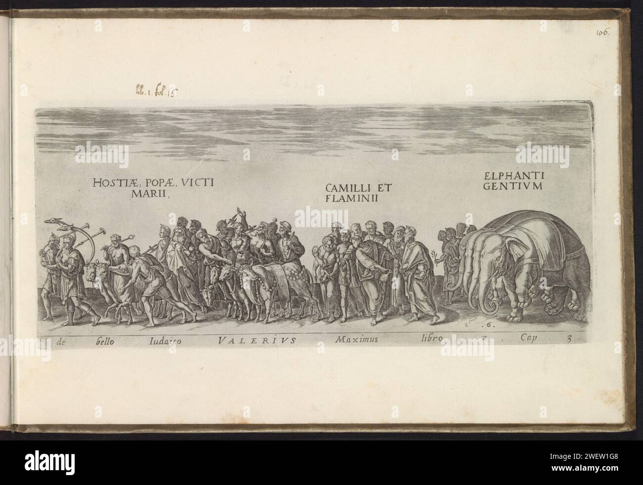 Maarten Van Ruler Triumph procession with men, oxen and elephants, Onofrio Panvinio ...