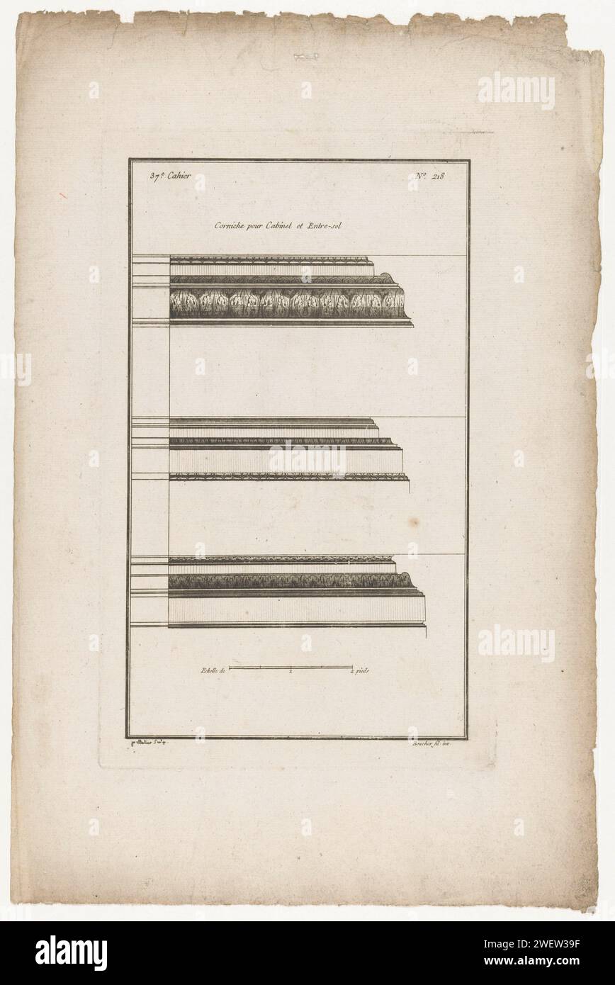 Three cornices, Jean Pelletier, After Juste Nathan François Boucher