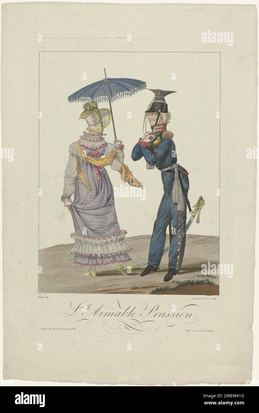 The Allies in Paris in 1815: the friendly Prussian, 1815 Woman, seen on ...