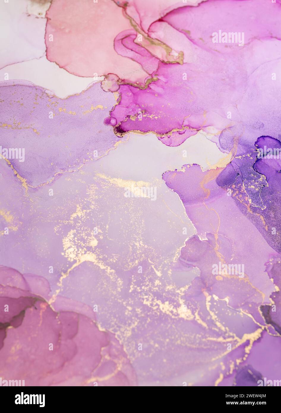 Abstract purple paint background. Acrylic texture with marble pattern Stock Photo