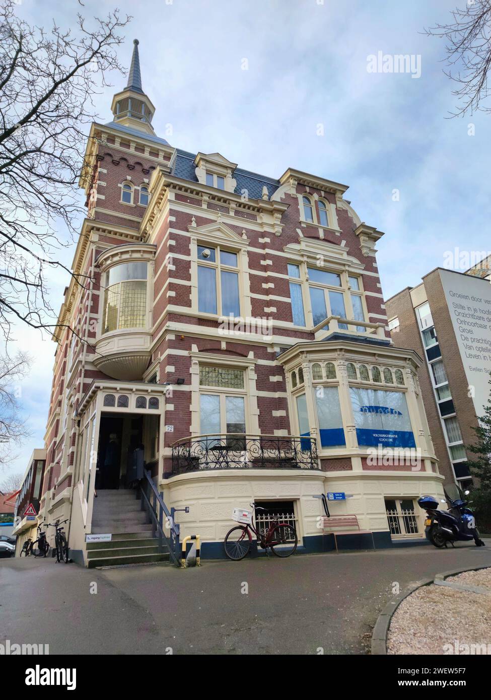 Beautiful ancient stately building at Scheveningse Weg between the village of Scheveningen and the city of The Hague, Netherlands. Stock Photo