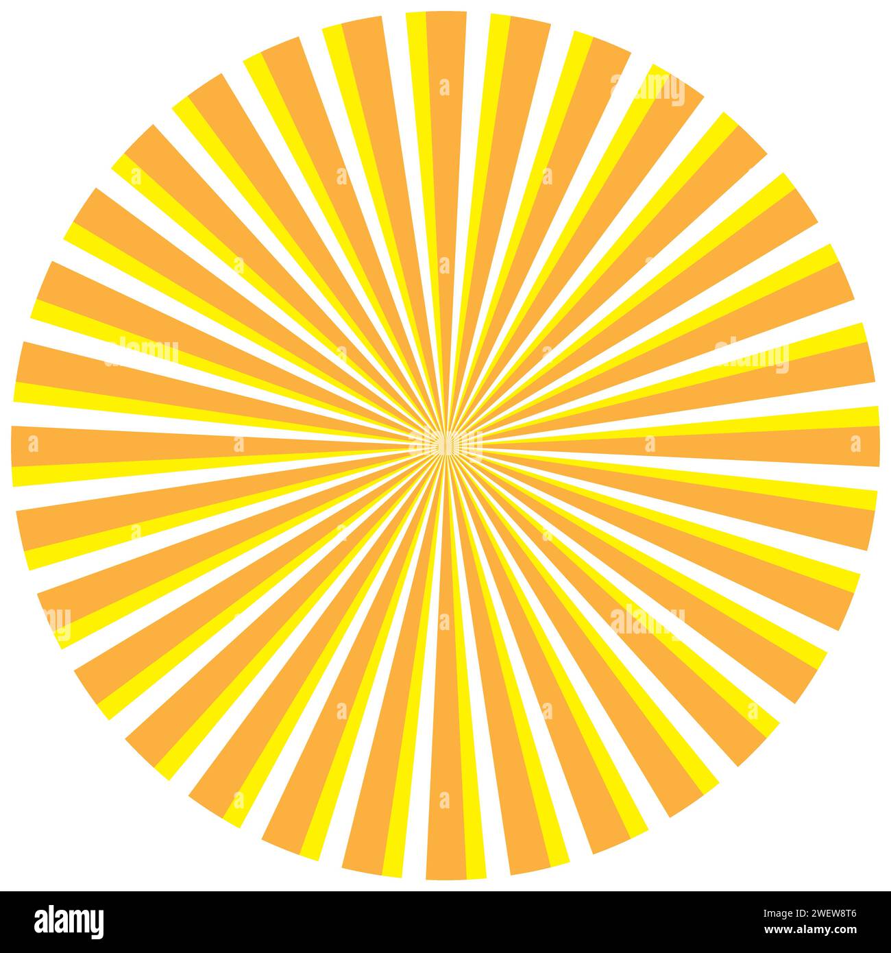 Abstract yellow round background with sun ray. Summer vector