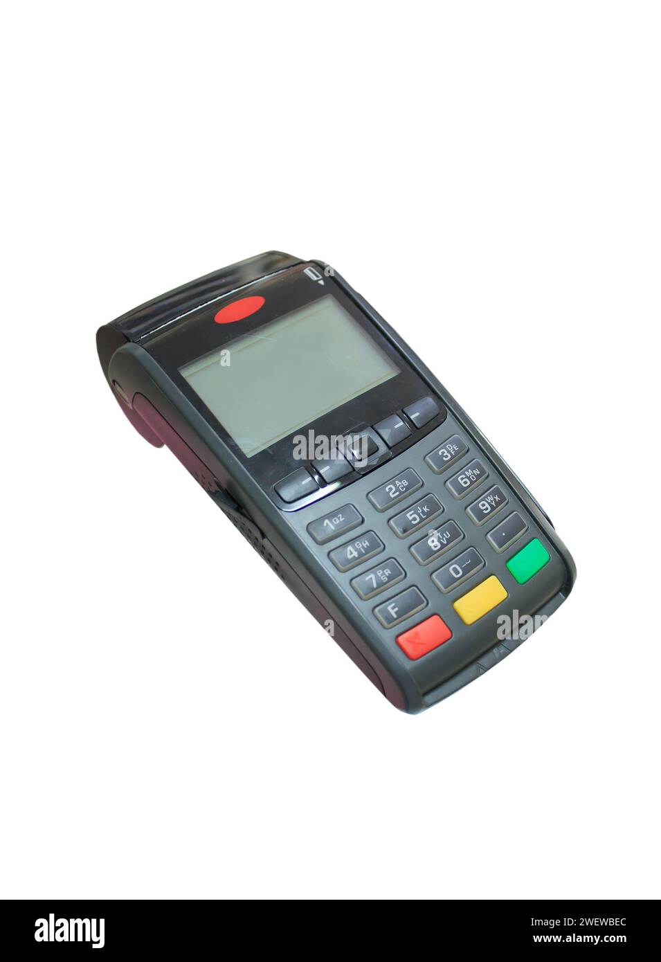Credit card machine isolated on white background Stock Photo