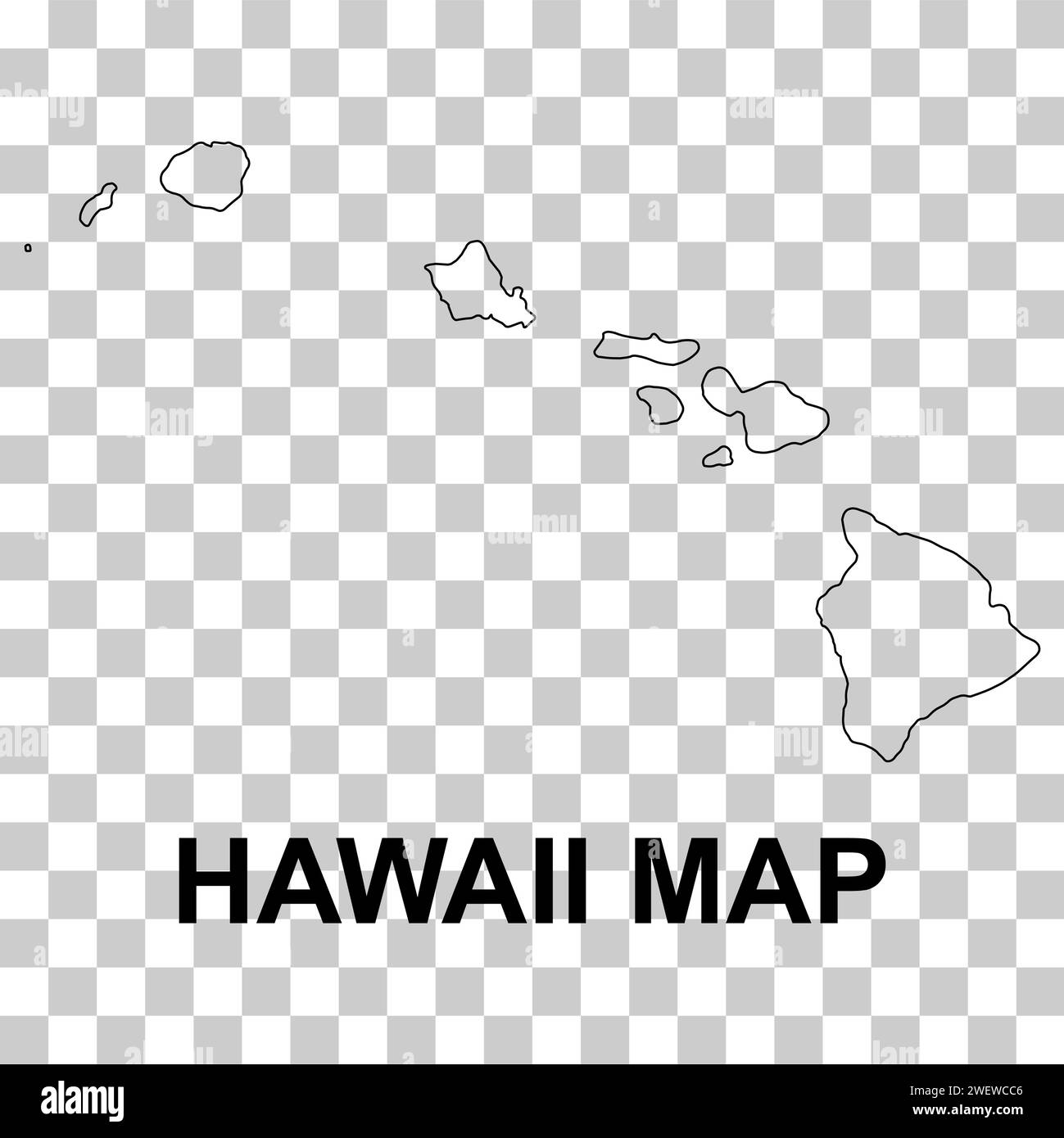 Hawaii map shape, united states of america. Flat concept icon symbol vector illustration . Stock Vector