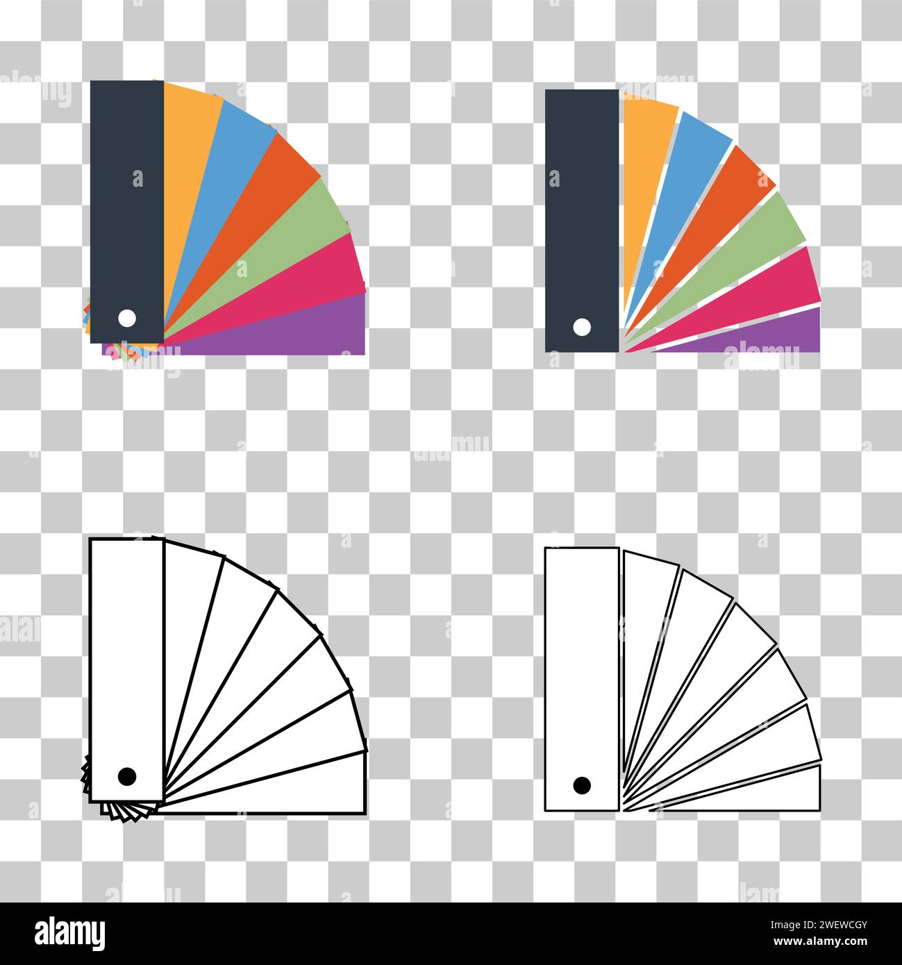 Set of Pantone color icon, colorful graphic catalog symbol, color ...