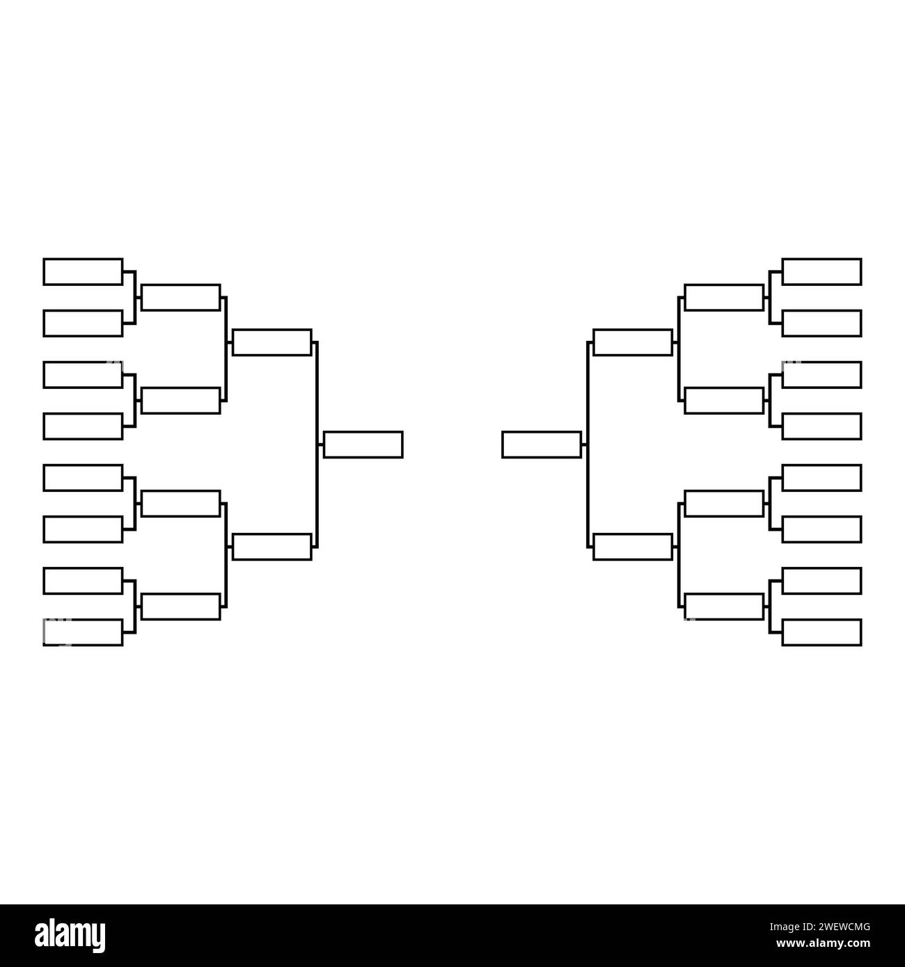 Set of Bracket sport tournament, blank elimination event sign, playoff match vector illustration . Stock Vector