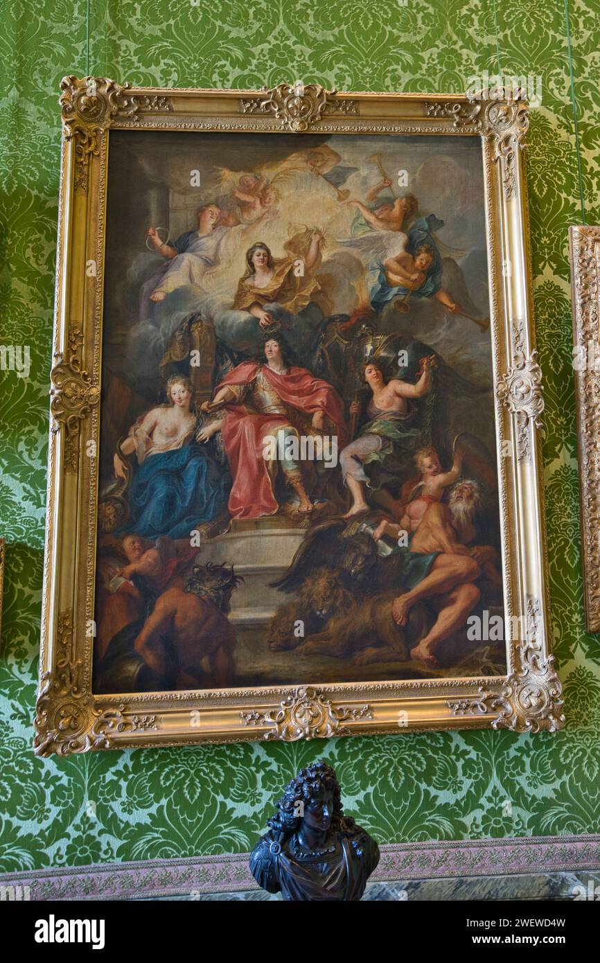 Versailles palace, Versailles,  France, 08.18.2023 Allegory on the glory of Louis XIV allusion to the Truce of Ratisbon Stock Photo