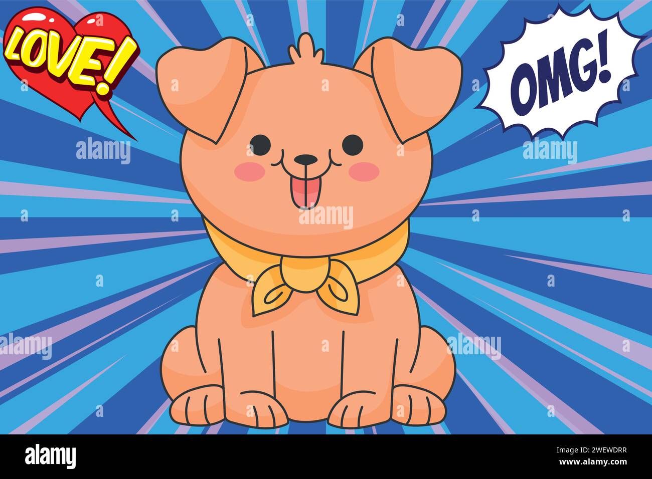 funny dog pop art style vector image Stock Vector