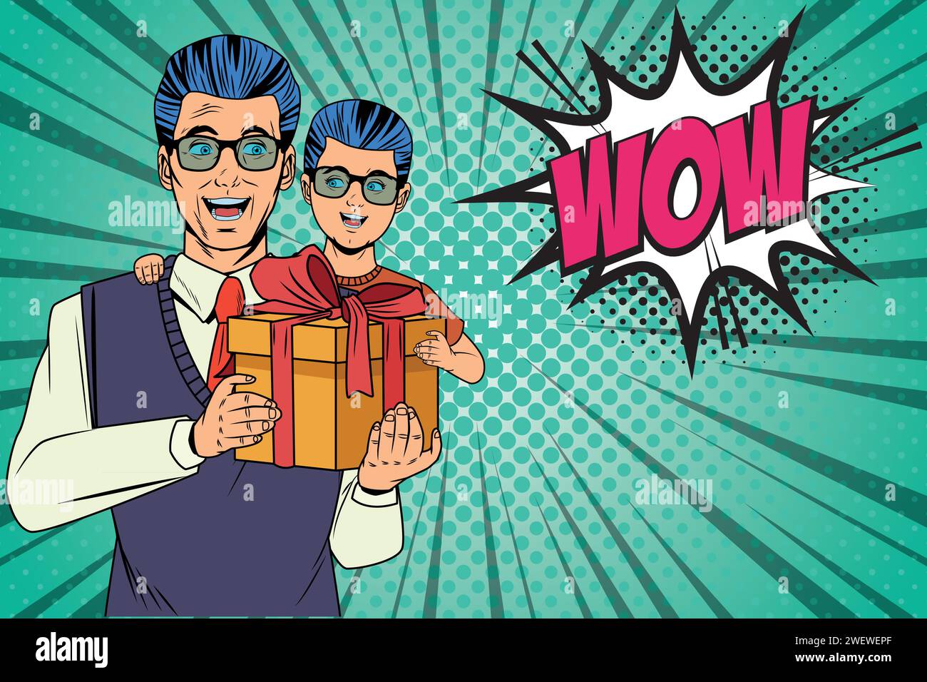 Super dad Fathers day pop art style Stock Vector Image & Art - Alamy