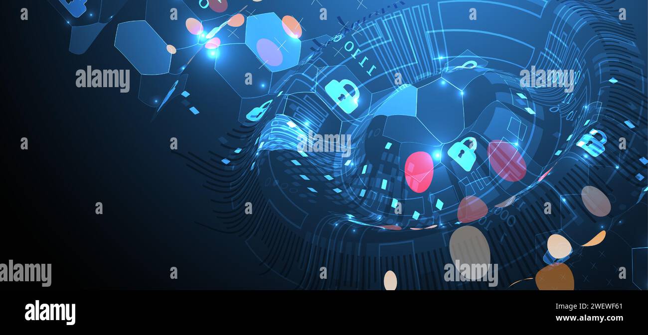 Secure digital background. Virtual confidential, programming protection ...